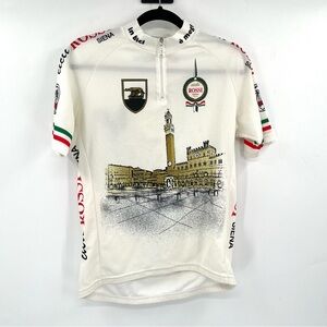 NALINI Cycling Jersey Men Cicli Rossi Siena Italy Bike Jersey Zip Up Pockets Top